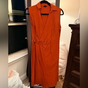 Ann Taylor Vibrant Orange Midi Dress